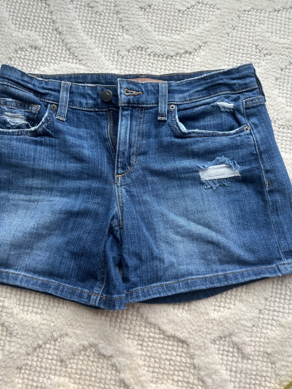 Joe's Jeans Medium Blue Distressed Denim Shorts